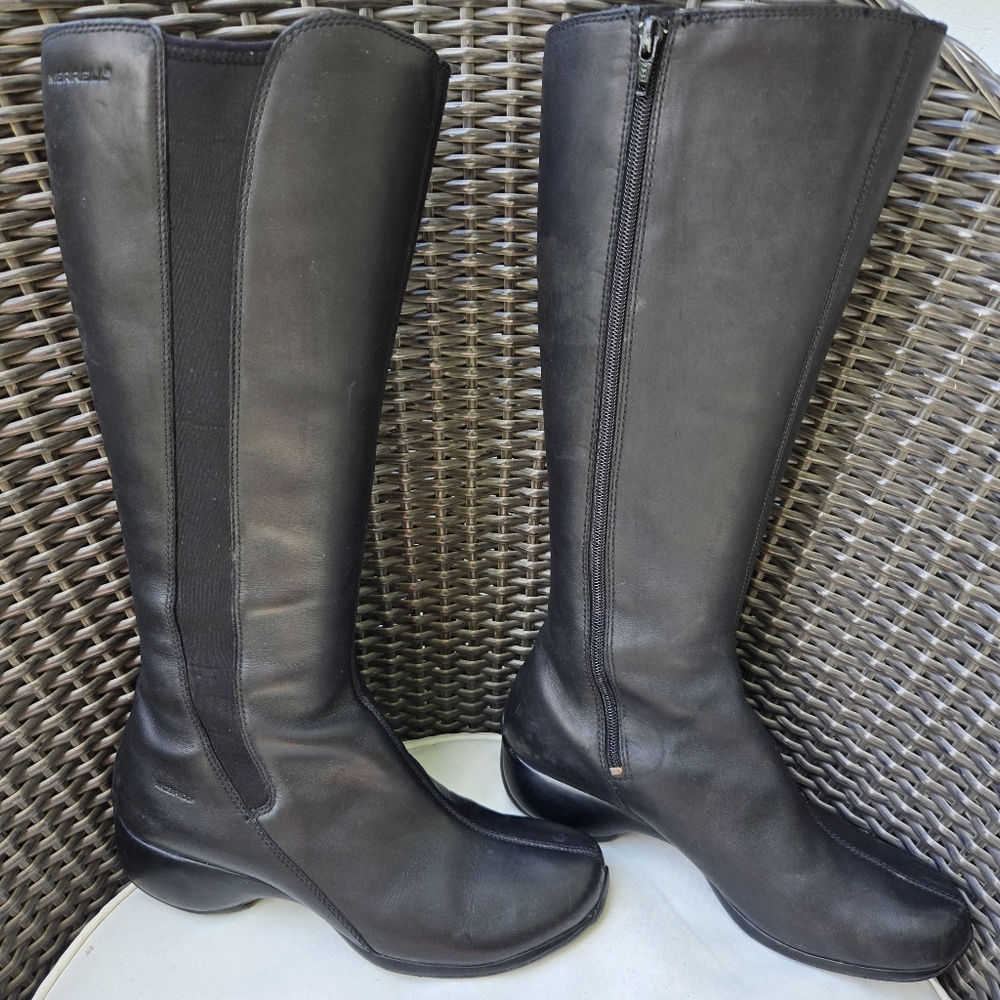 Merrell Spire Peak 8.0 Black Leather Tall Waterproof Thinsulate  Boot W Size 9
